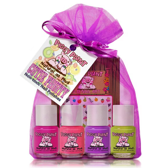 Piggy Paint Nail Polish Set - Cutie Fruity - 4pk/0.25 fl oz each + 1 Nail Art | Target