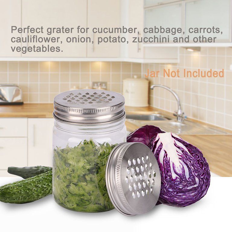 Uxcell Mason Jars Grater Lid Stainless Steel Regular Mouth Canning Jar Shredder Lid 2 Pack | Walmart (US)