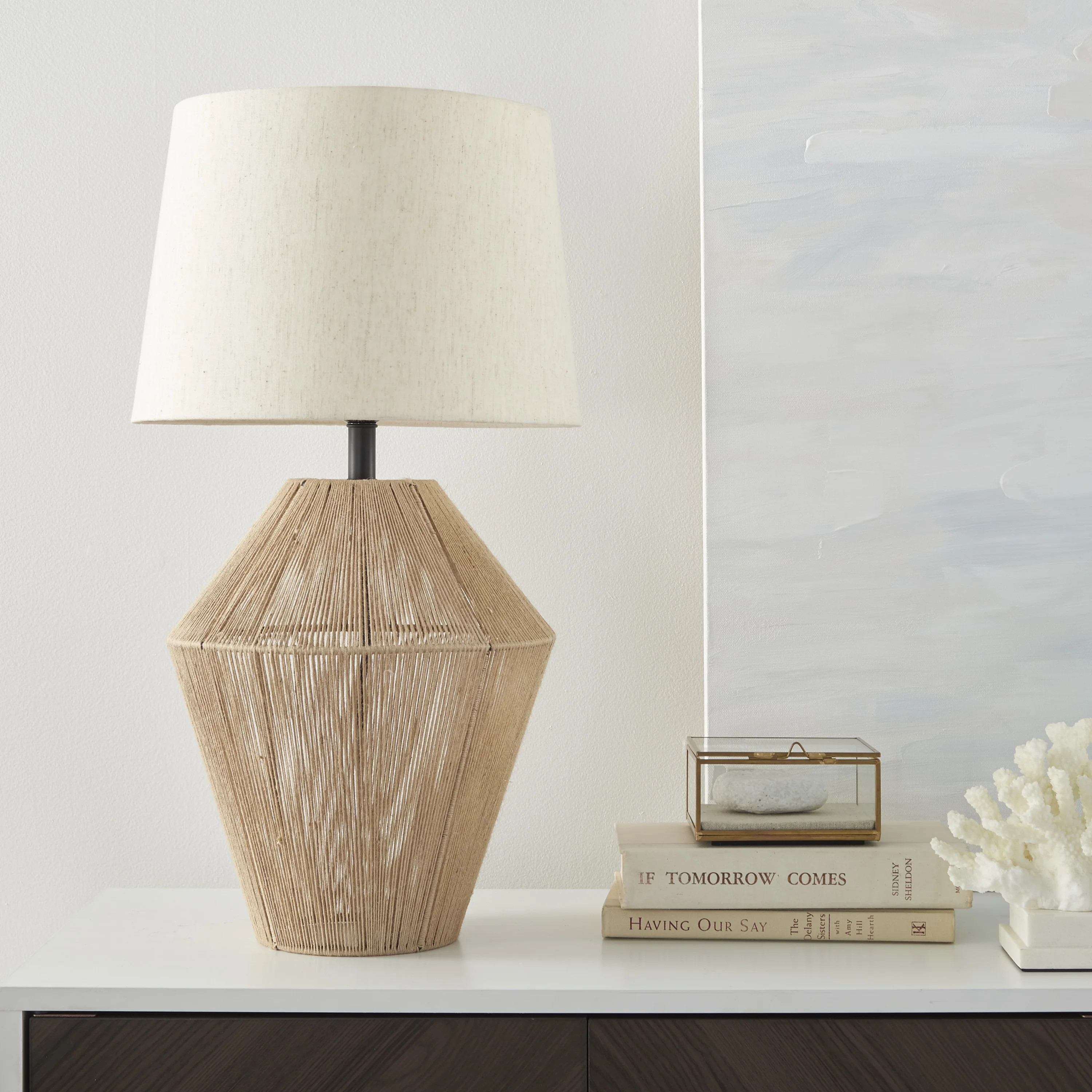 Nourison 23" Tan Woven Natural Jute Table Lamp - Walmart.com | Walmart (US)