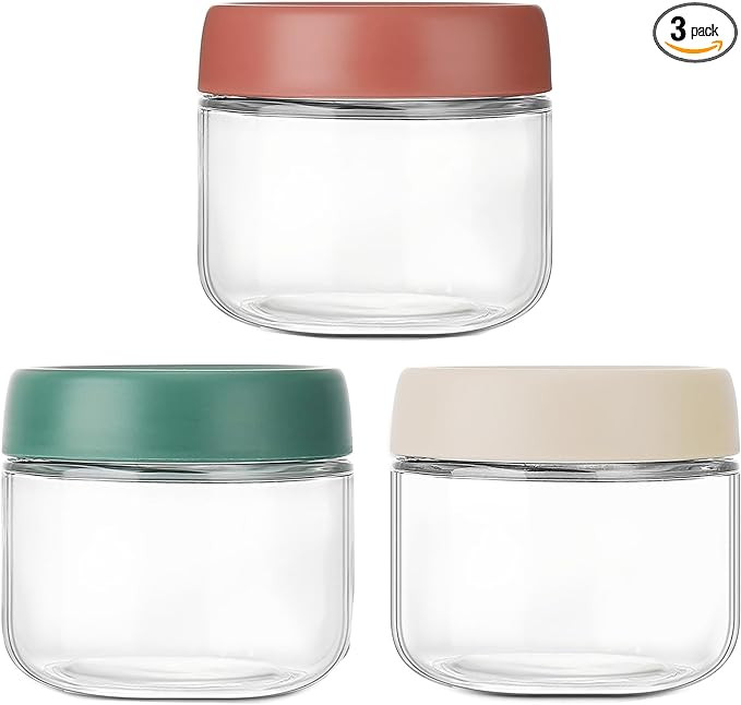 Mixed 3-Piece Glass Food Storage Container | Jar, Container | 10oz | Wide Mouth | Amazon (US)