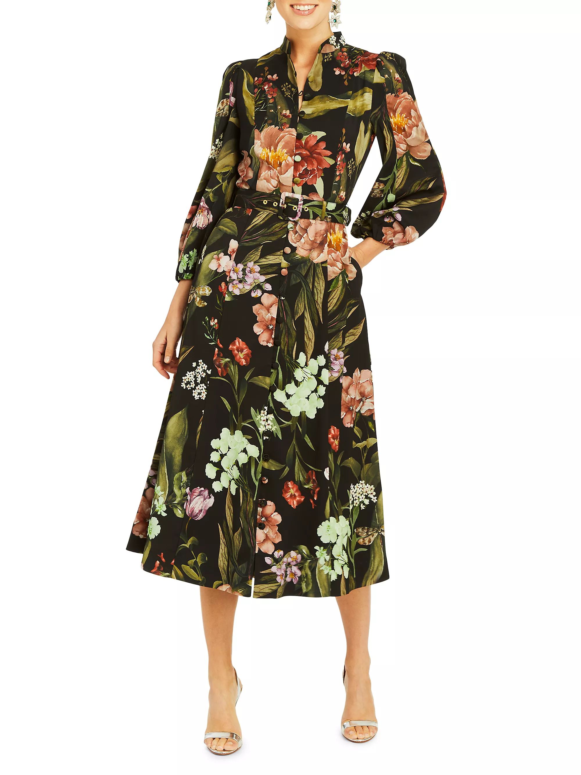 Mestiza New YorkValencia Floral Belted Midi-Dress | Saks Fifth Avenue