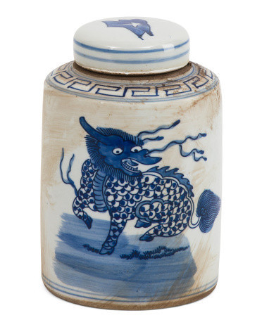 4x7 Porcelain Kirin Mini Tea Jar With Lid | TJ Maxx