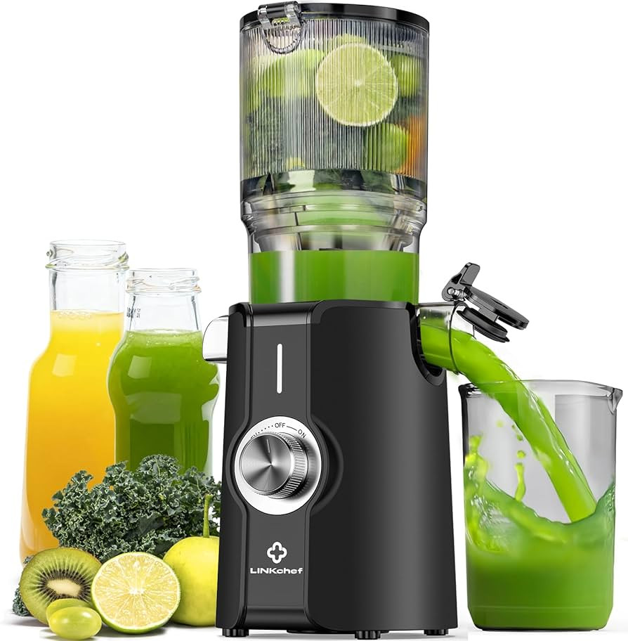 LINKChef Entsafter Slow Juicer, Entsafter Gemüse und Obst Testsieger mit 115 mm großem, Entsaft... | Amazon (DE)