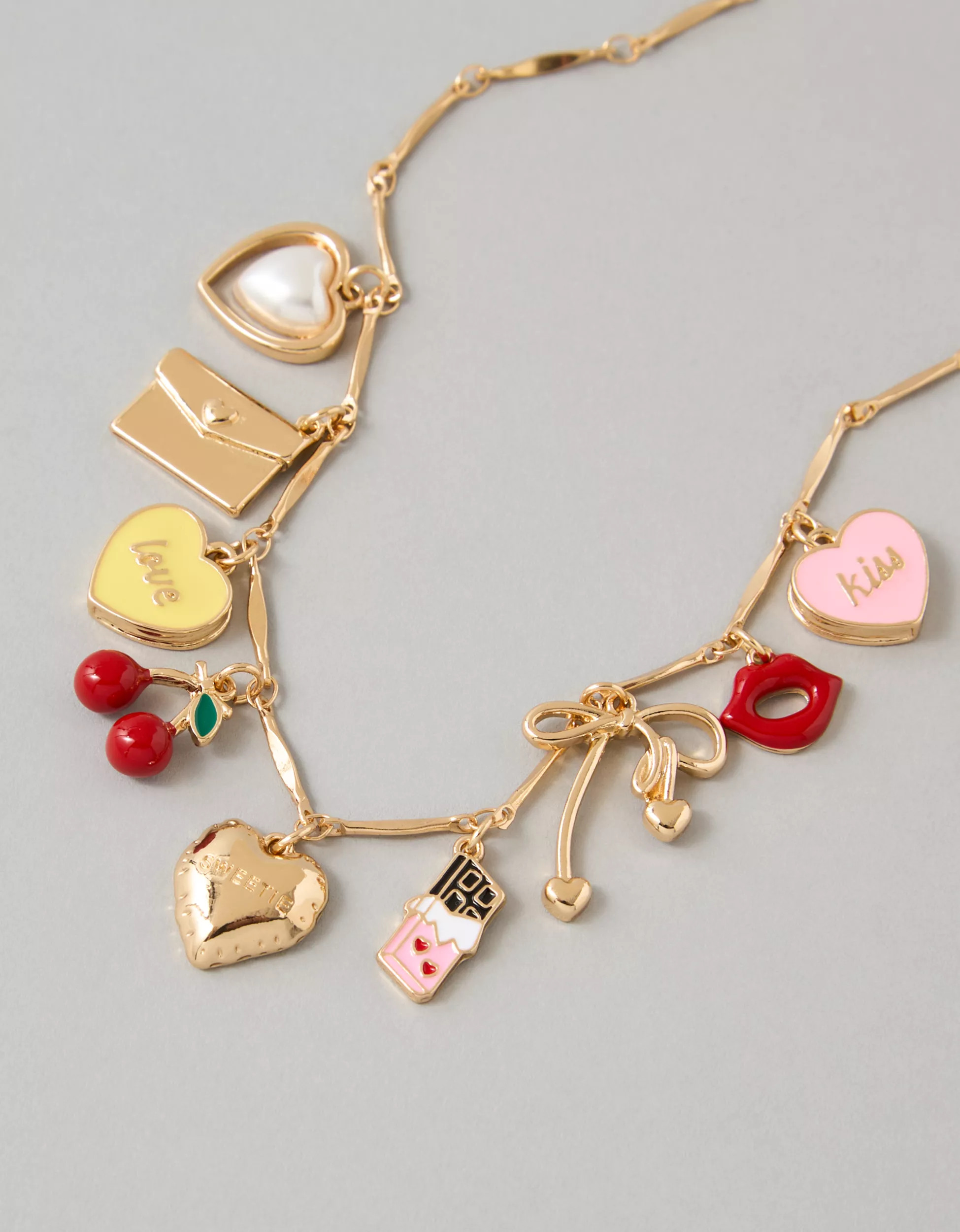 AE Valentine's Day Charm Necklace | American Eagle Outfitters (US & CA)