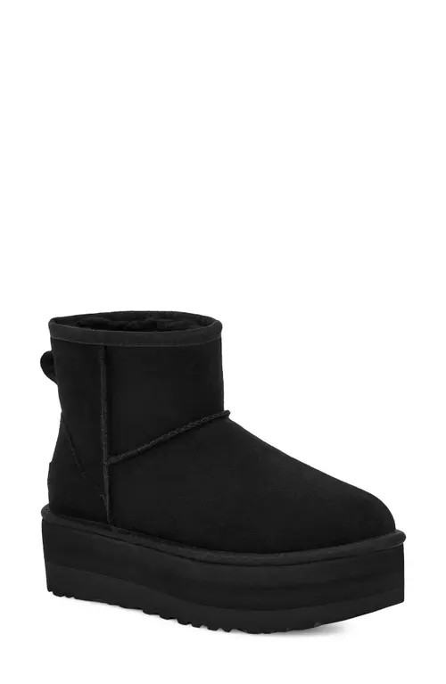 UGG(r) Classic Mini Platform Boot in Black at Nordstrom, Size 11 | Nordstrom