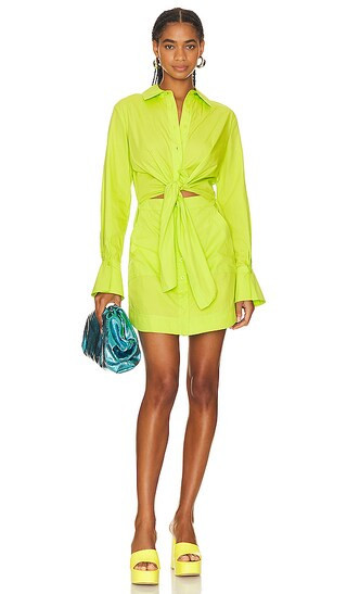 Colbi Shirt Dress in Acid Lime Long Sleeve Summer Dress With Sleeves Shirt Dress Shirtdress | Revolve Clothing (Global)