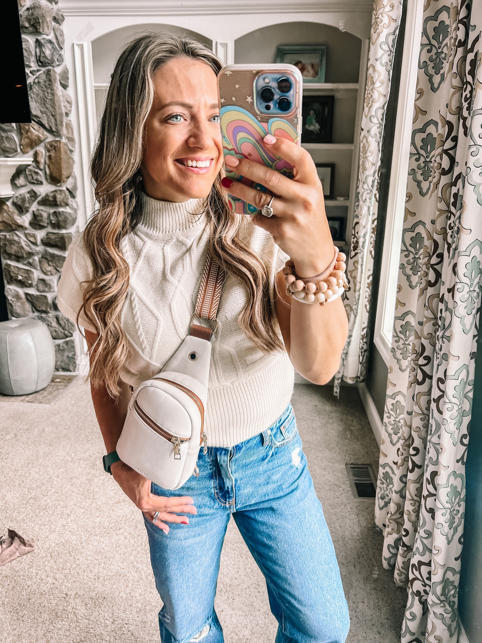 Short sleeve sweater for the win! Loving this neutral short sleeve sweater for fall on sale right now with code OCT20 - perfect for warmer days. These straight legged jeans are also so good! I’ve gotten so many compliments on them. Wearing a size 27 in the jeans and a small in the sweater. Fall look • fall outfit • casual outfit • neutral look 

#LTKfindsunder100 #LTKover40 #LTKHalloween