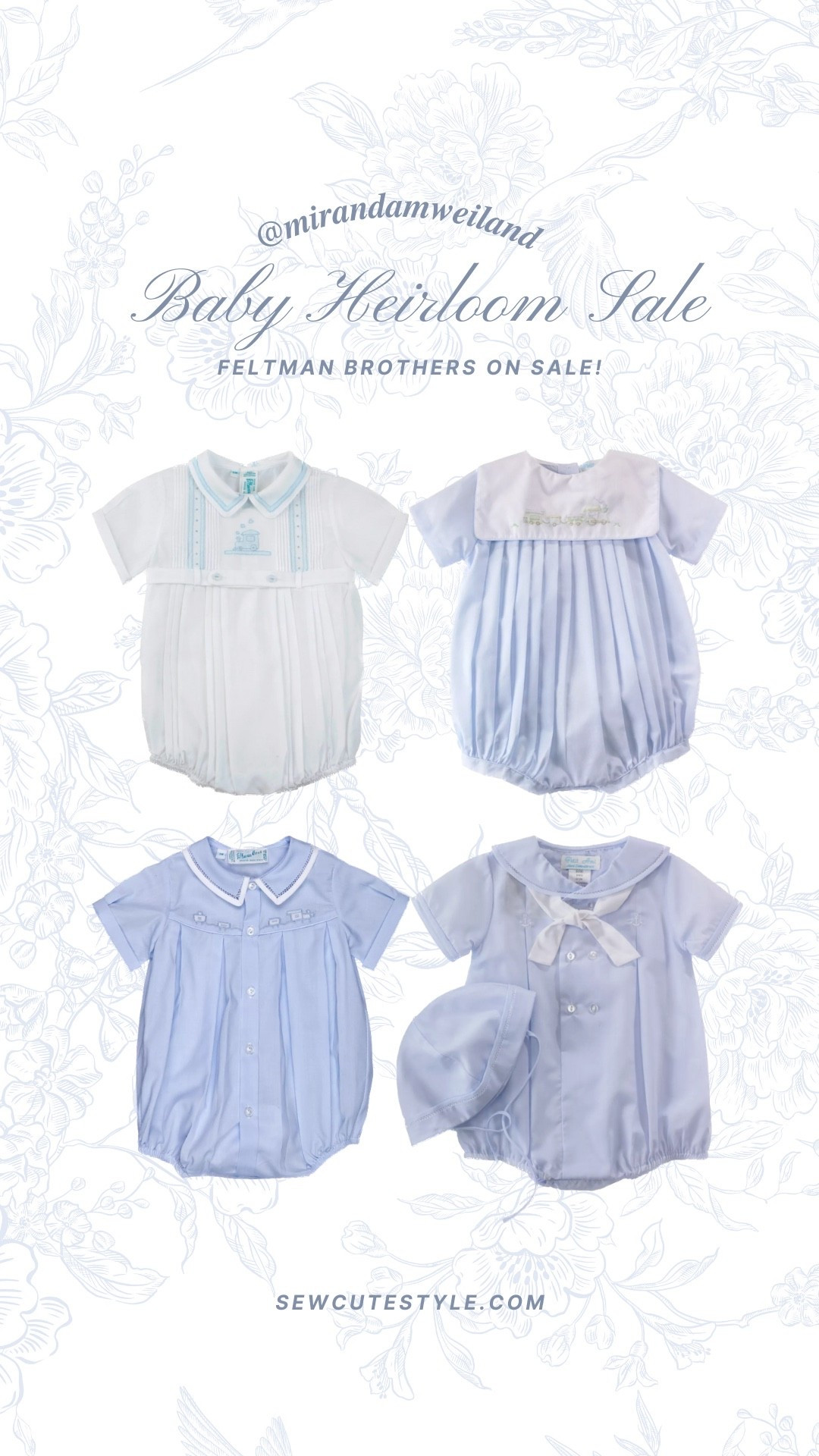 Baby boy heirloom outfits on sale 🤍
Sharing timeless baby boy heirloom clothing including smocked rompers, classic baby boy sets, and traditional baby boy outfits—all on sale. Perfect for newborn photos, christenings, holidays, family photos, and special occasions. These classic baby boy clothes are beautifully made to be cherished, photographed, and passed down for generations. ✨

Featuring Petit Ami and Feltman Brothers! 

#LTKBaby #LTKFindsUnder50 #LTKSaleAlert