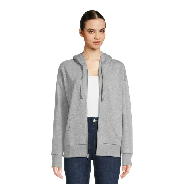 Time and Tru Women's Zip Up Hoodie with Pockets, Sizes XS-XXXL - Walmart.com | Walmart (US)