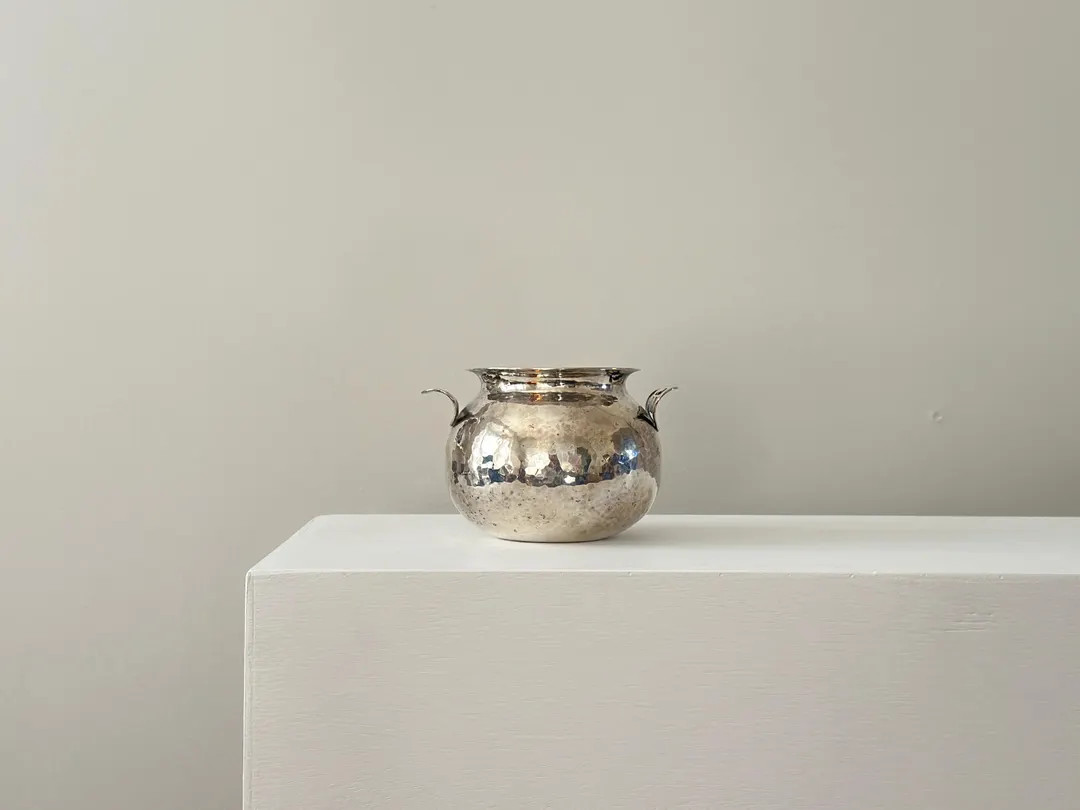 Vintage Handcrafted Silver Plated Hammered Vessel With Handles - Etsy | Etsy (US)