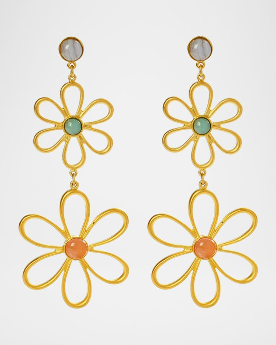 Ben-Amun Hippie Flower & Bead Drop Earrings | Neiman Marcus