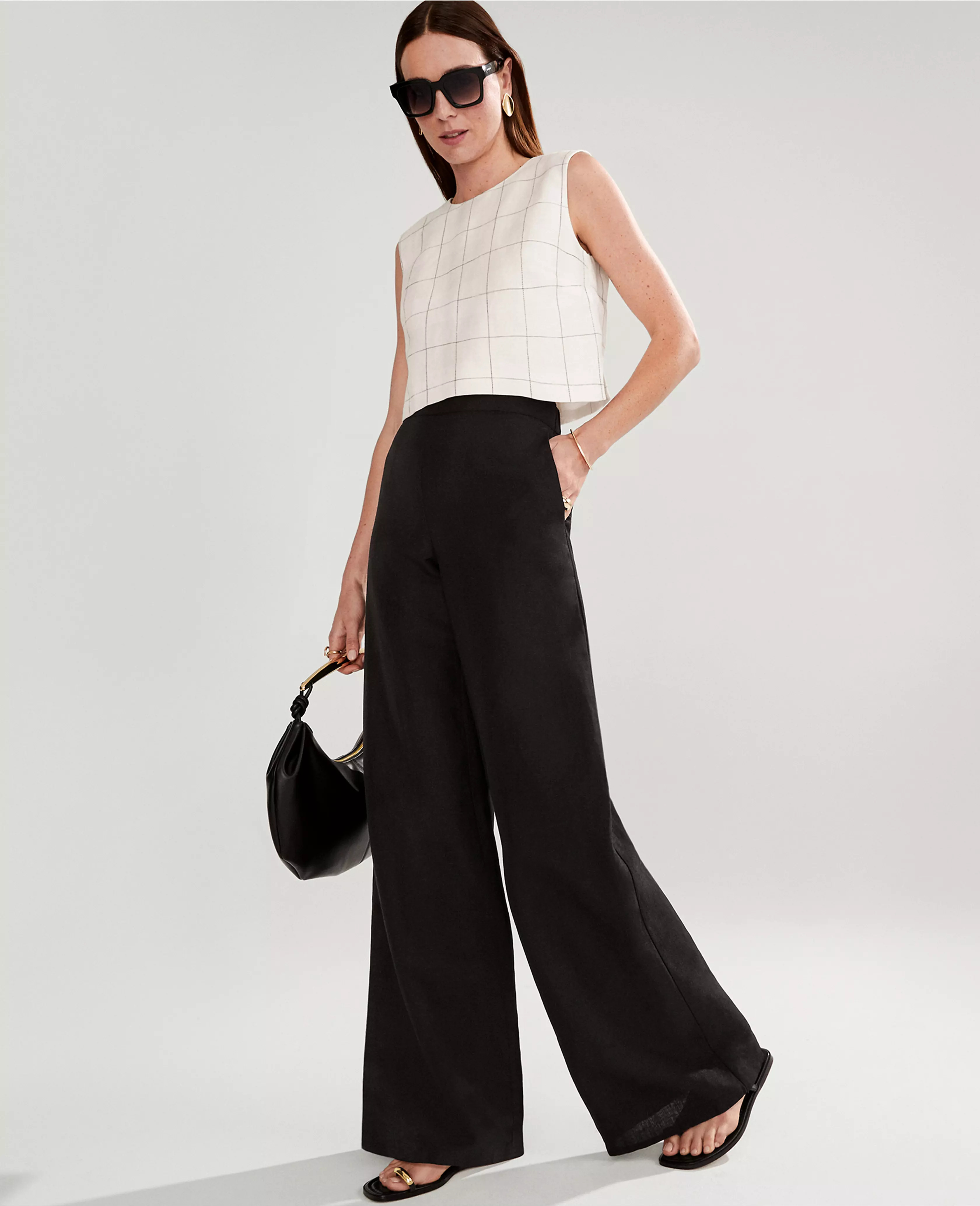 The Easy Palazzo Pant in Linen Blend | Ann Taylor