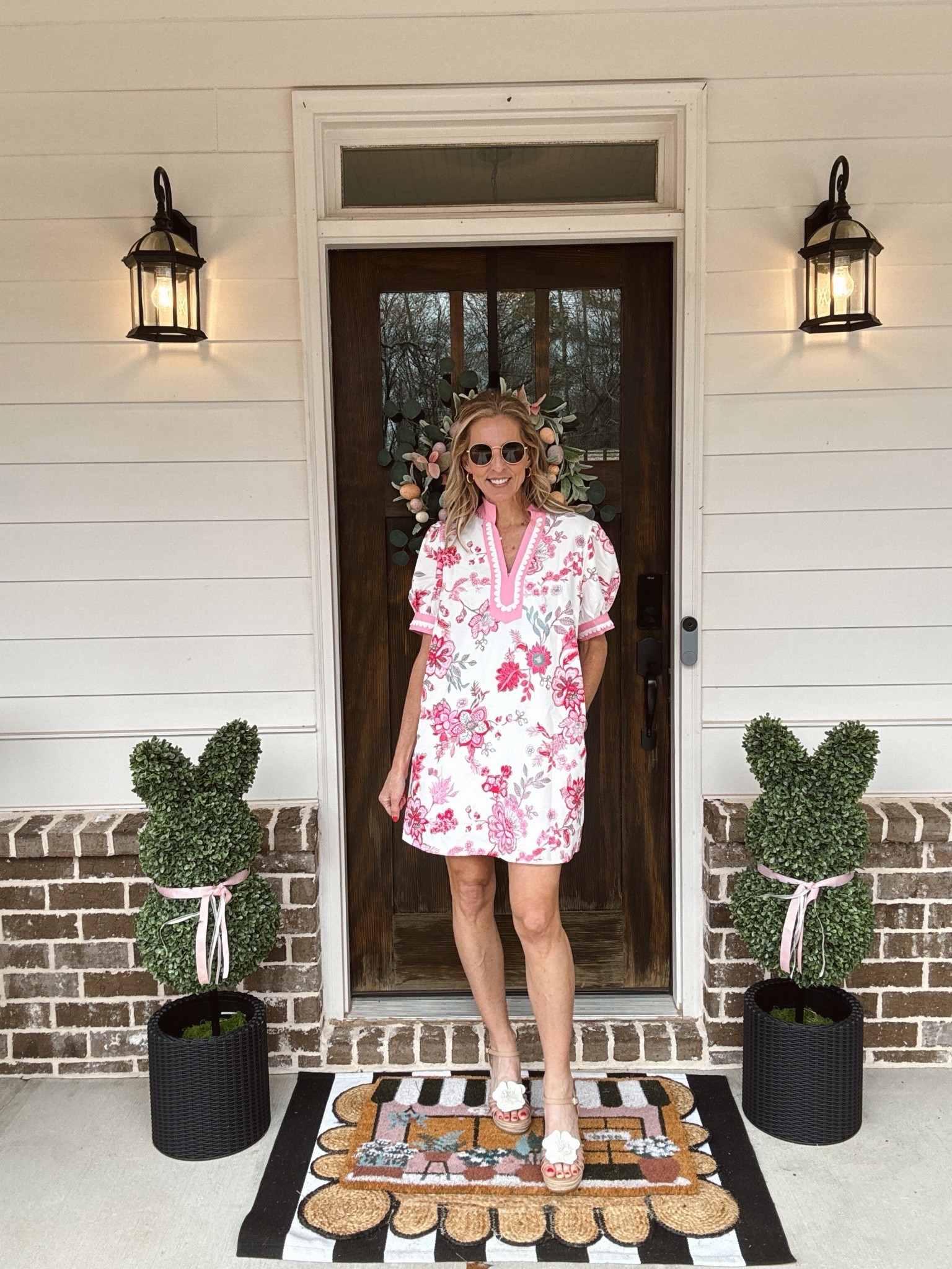 Women’s summer mini dress in a casual floral pattern with puff sleeves. $32 comes in several color options.  Wearing a size small @amazon