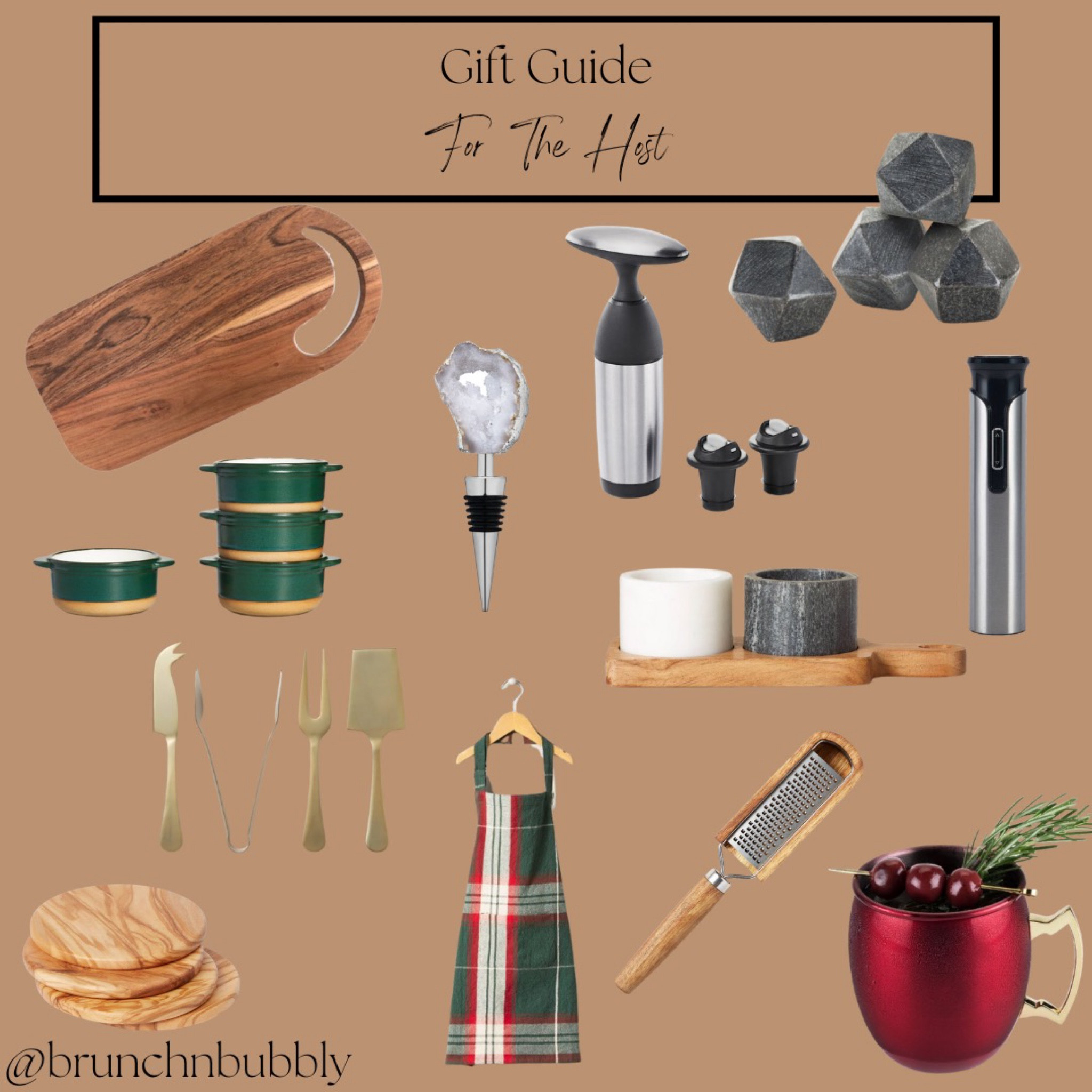 Gift guide for the host 

Apron, bottle opener, wine stopper, charcuterie board, coasters, bowls, salt and pepper pinch pot, cheese grater, marble ice cubes 

#LTKSeasonal #LTKCyberweek #LTKHoliday