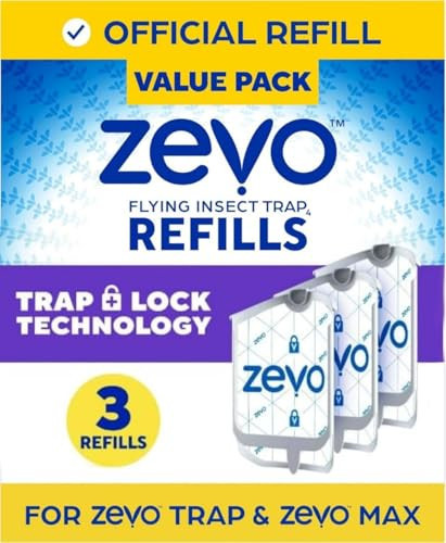 Zevo Indoor Insect Trap Refill Cartridges – 3 Refill Pack for Use with Zevo Indoor Plug-in Flying Insect Traps | Amazon (US)