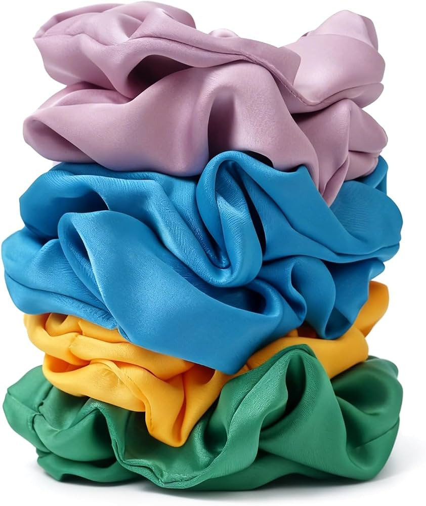 Satin Scrunchies for Women \u2013 8PCS Dopamine Bright Silk Hair Ties \u2013 No Crease, Frizz-Fre... | Amazon (US)