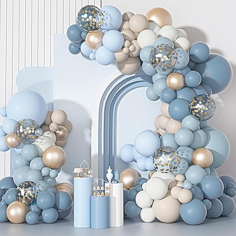Ouddy Party Dusty Blue Balloons Arch Garland Kit, Different Sizes 18 12 10 5 Inch Dusty Blue Sand... | Amazon (US)