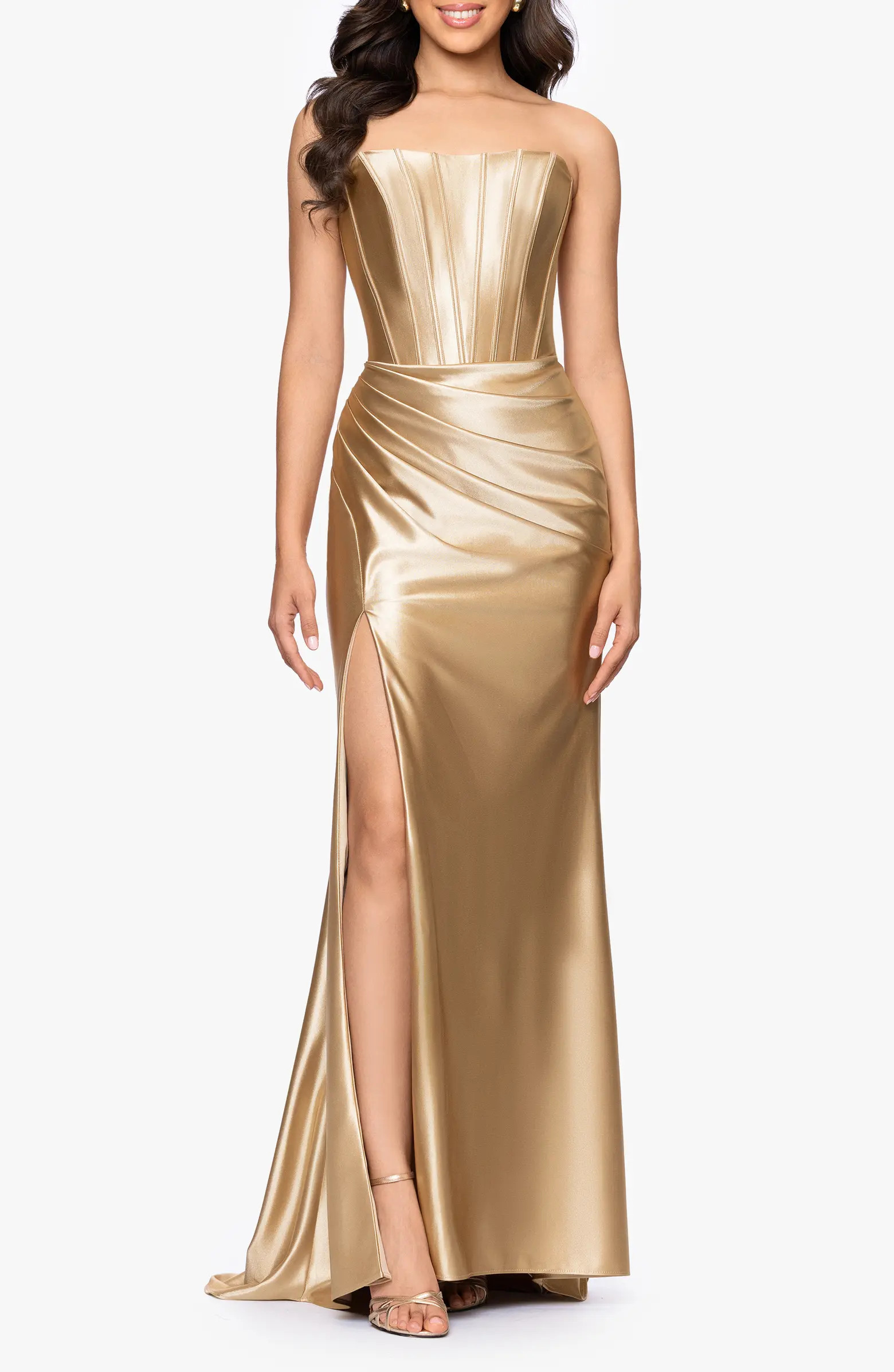 Metallic Strapless Mermaid Gown | Nordstrom