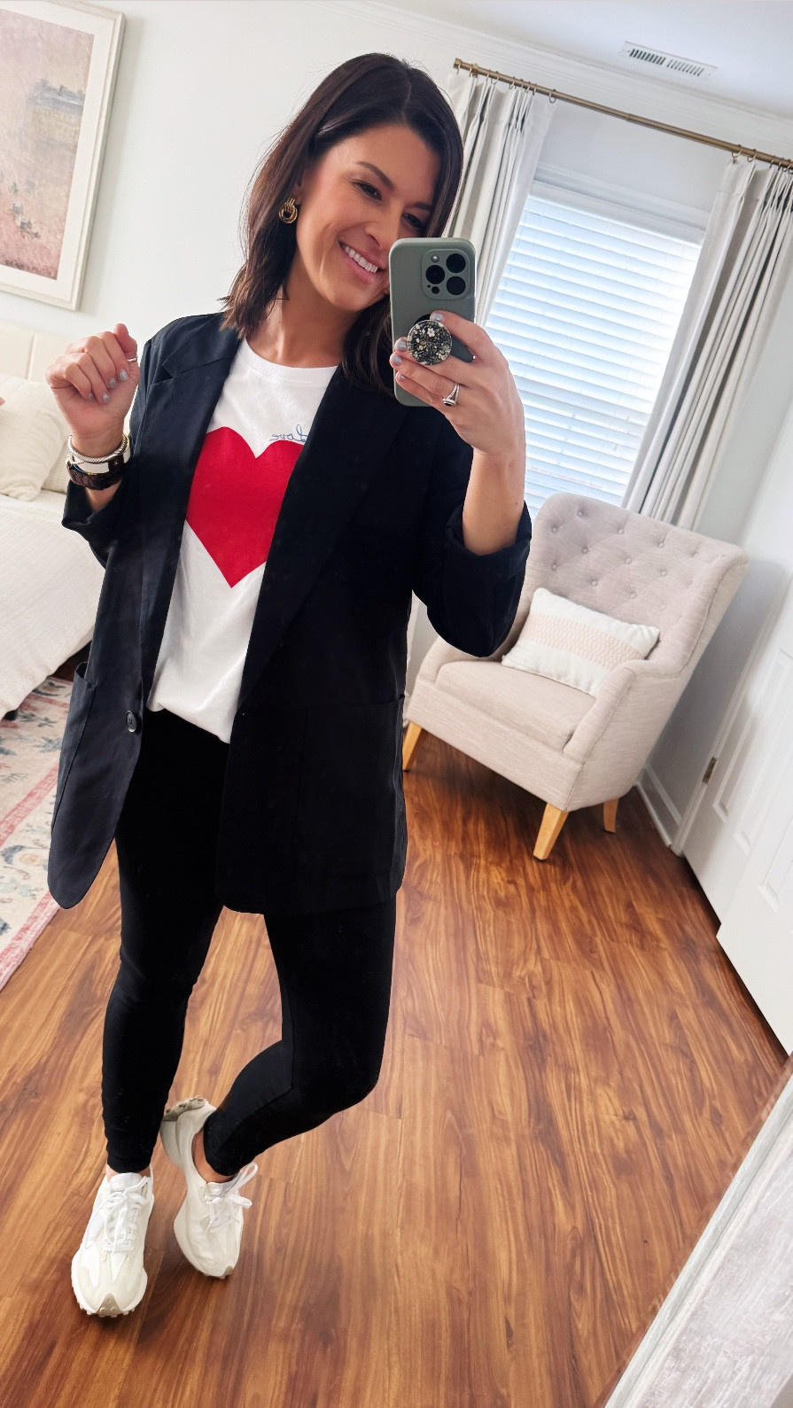 The most comfortable blazer and sneakers with a  graphic valentines tee! Comfy always wins with me!  

#ltkactive #ltkshoecrush
#ltkstyletip 


#LTKMostLoved #LTKWorkwear #LTKWatchNow