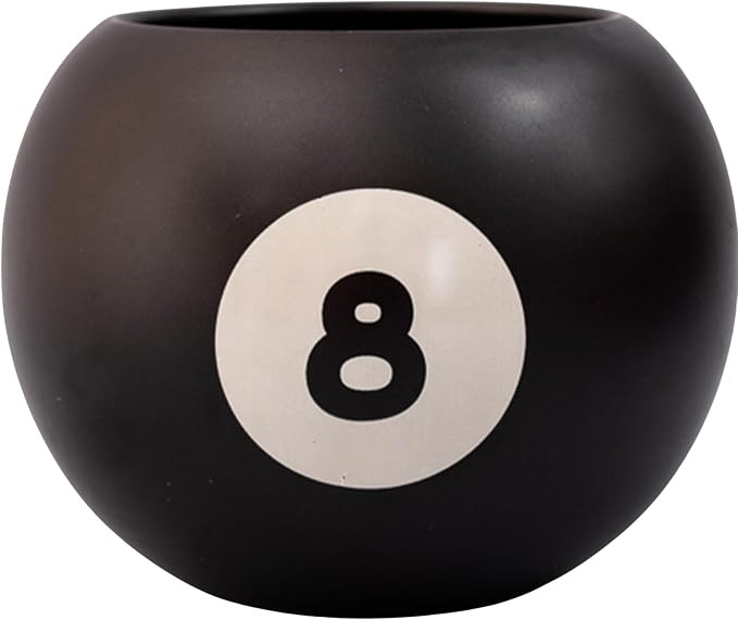 ban.do Ceramic Round Vase, Retro 8 Ball | Vintage Inspired, Black and White, Novelty Shelf Decor,... | Amazon (US)