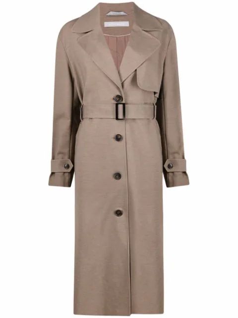 belted button-up trench coat | Farfetch (US)