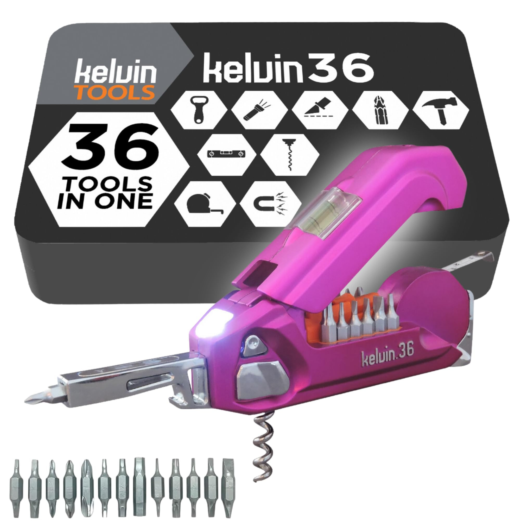 Kelvin Tools - Kelvin 36 Urban Multi Tool Screwdriver Set - All in One Hand Tool With 26 Intercha... | Amazon (US)