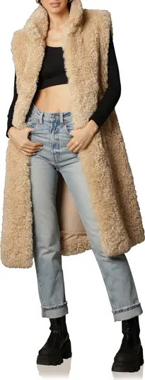 Faux Fur Belted Longline Vest | Nordstrom