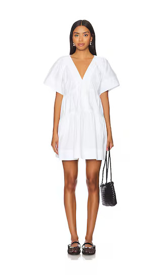 Easy Day Cotton Camila Dress in White | Short Sleeve Mini Dress Summer Mini Dress White Summer Dress | Revolve Clothing (Global)