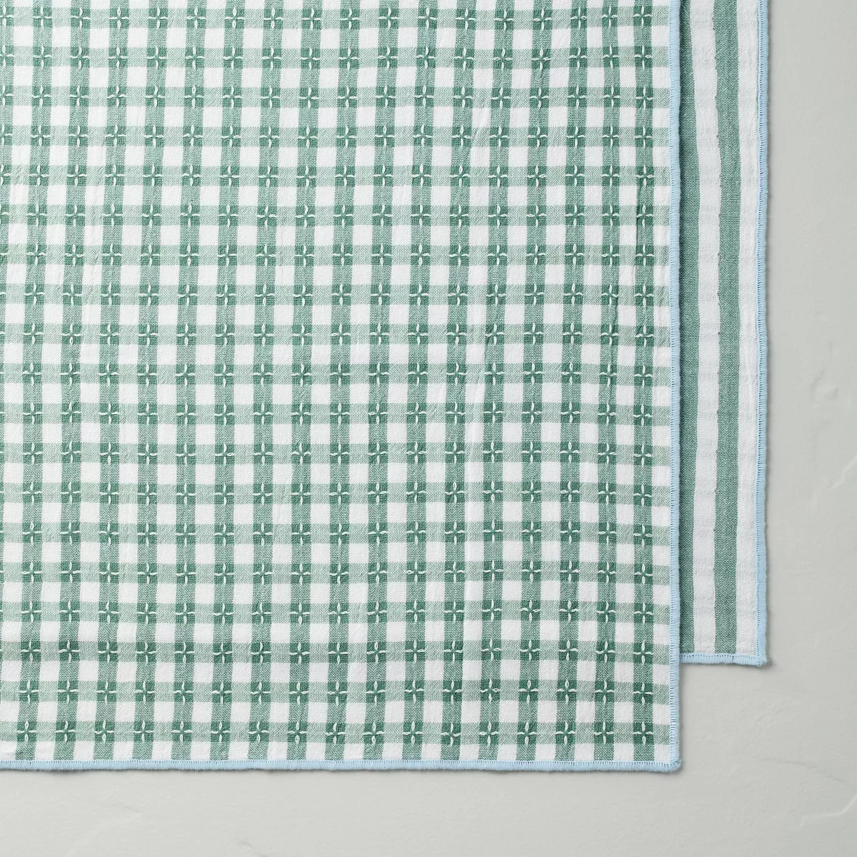 4pk Gingham Check Cloth Napkins Green - Hearth & Hand™ with Magnolia | Target