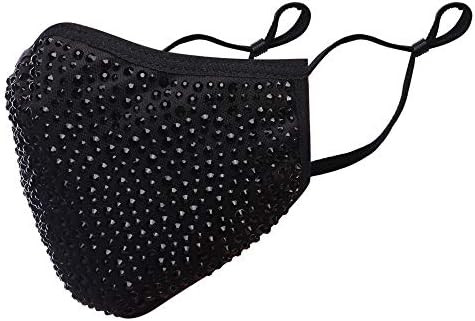 Designer Crystal Face mask! Machine Washable, Adjustable Ear Strap, Open Pocket, FREE Filter (BLA... | Amazon (US)