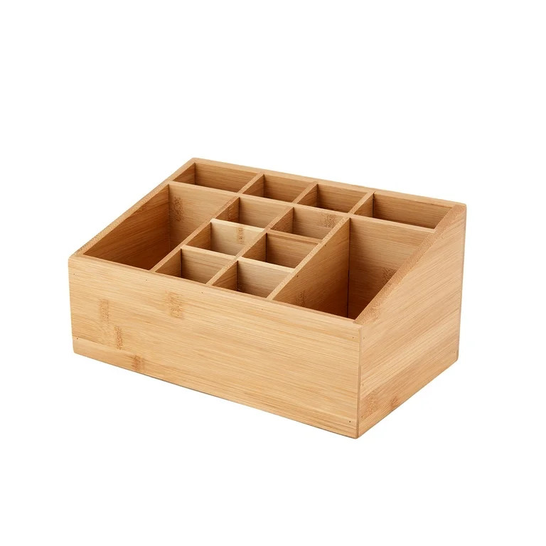 Better Homes & Gardens 12-Compartment Bamboo Bathroom Organizer, Brown | Walmart (US)