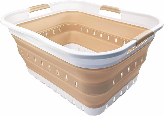 SAMMART 42L (11 gallon) Collapsible Plastic Laundry Basket - Foldable Pop Up Storage Container/Or... | Amazon (US)