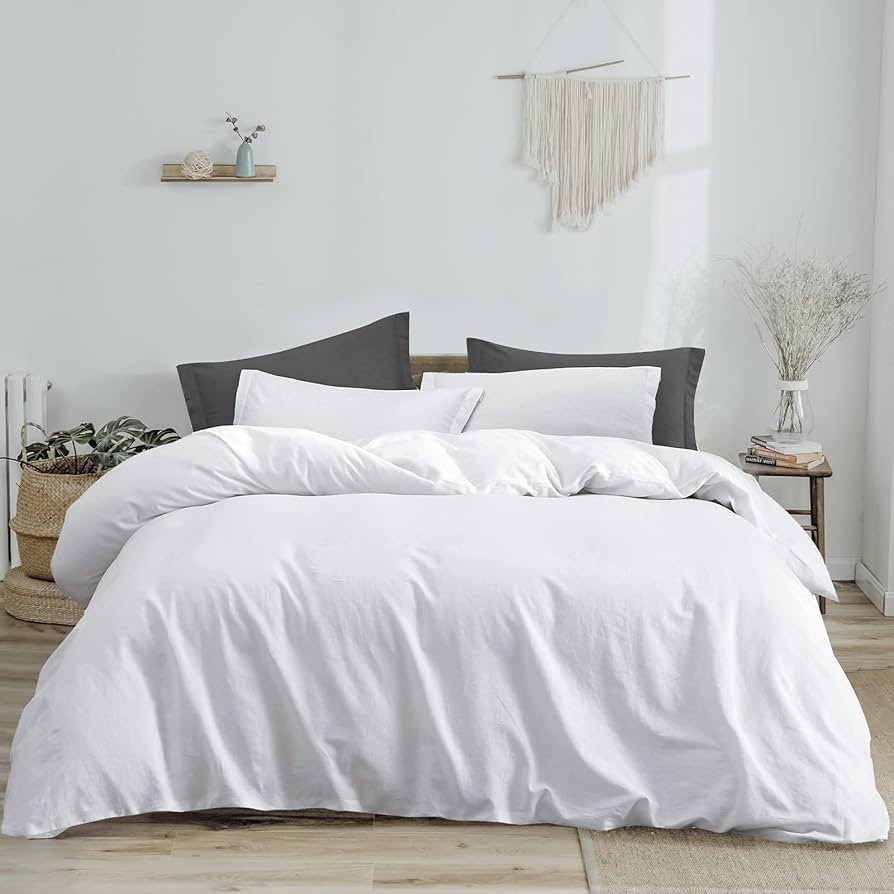 PHF Linen Duvet Cover Set Queen, Upgraded French Linen Blend Duvet Cover Set, Comfy Elegant Comfo... | Amazon (US)