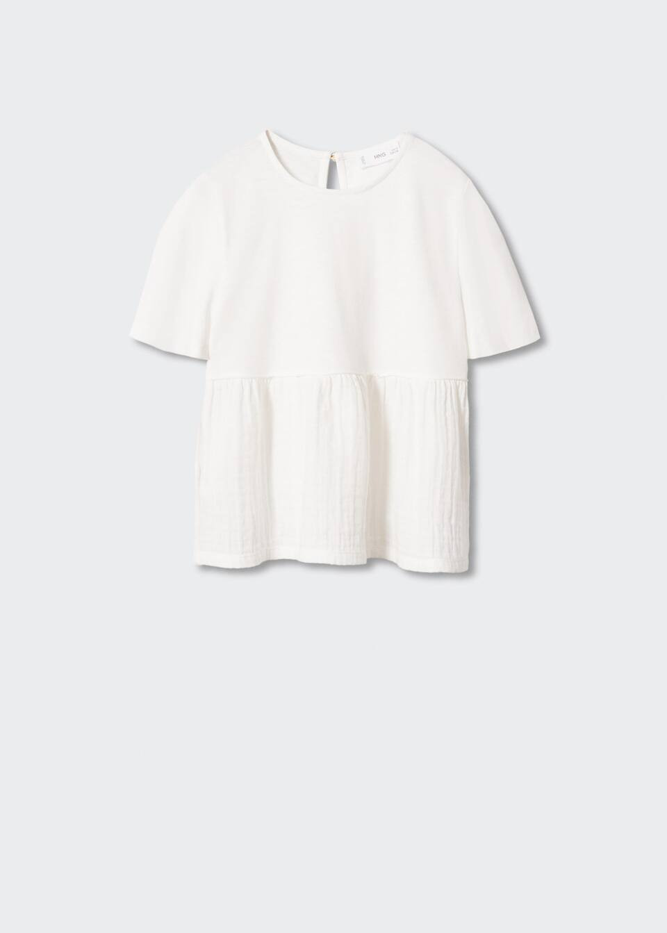 Pleated detail T-shirt | MANGO (US)