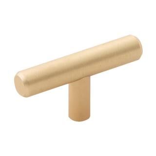 Hickory Hardware Bar Pulls Collection 1/2 in. Royal Brass Cabinet T Knob-HH075591-RLB - The Home ... | The Home Depot