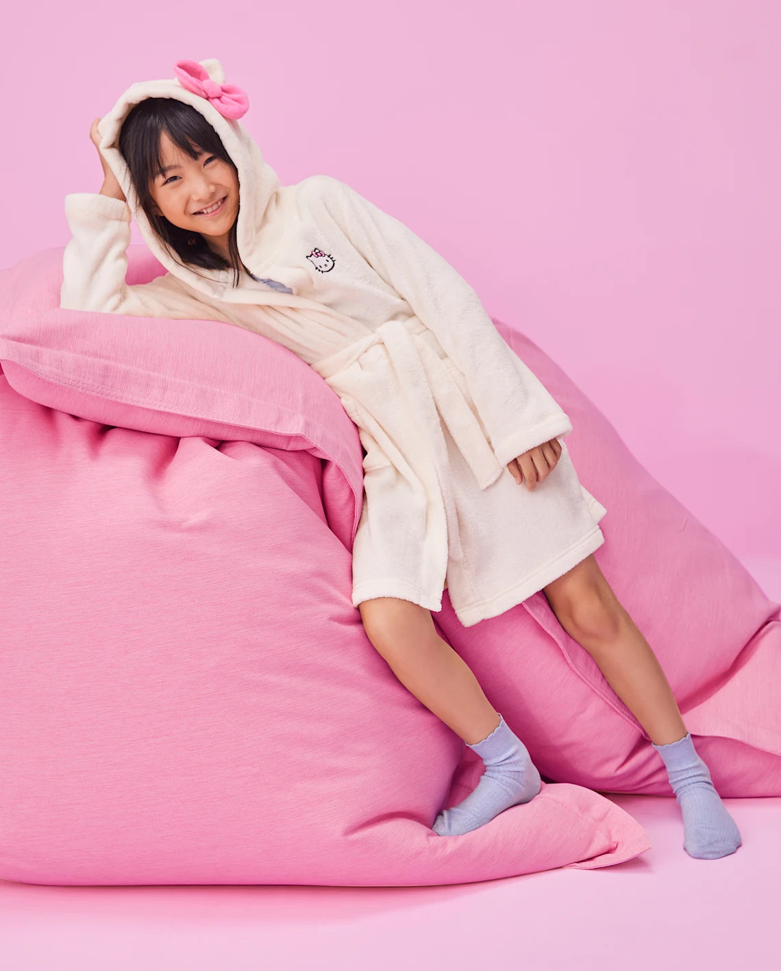 Girls Hello Kitty® Applique Fleece Robe - white | The Children's Place