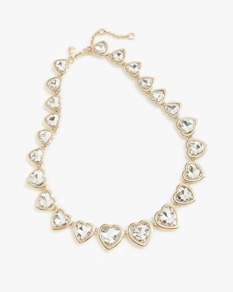 Crystal heart statement necklace | J.Crew Factory