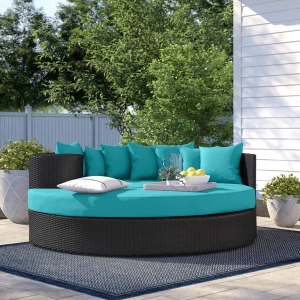 Tegan 70'' Wide Outdoor Wicker Patio Daybed with Cushions | Wayfair North America