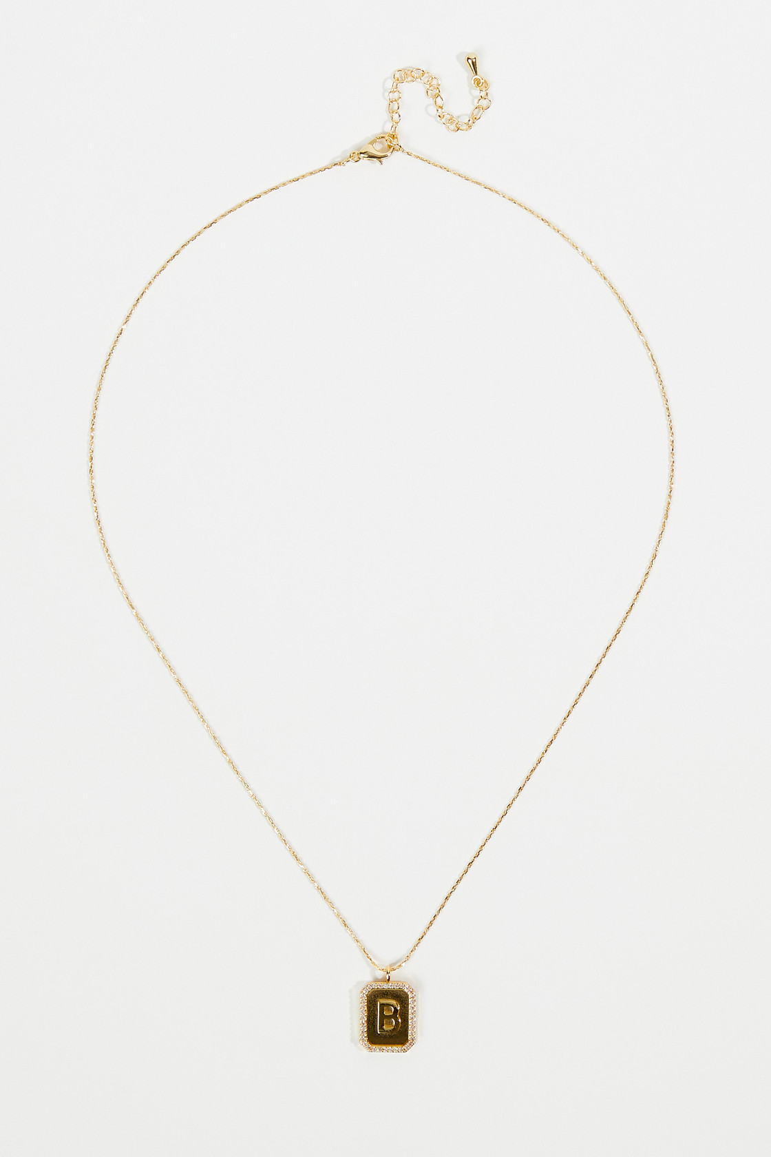 Rhinestone Lined Monogram Pendant Necklace - B | Altar'd State