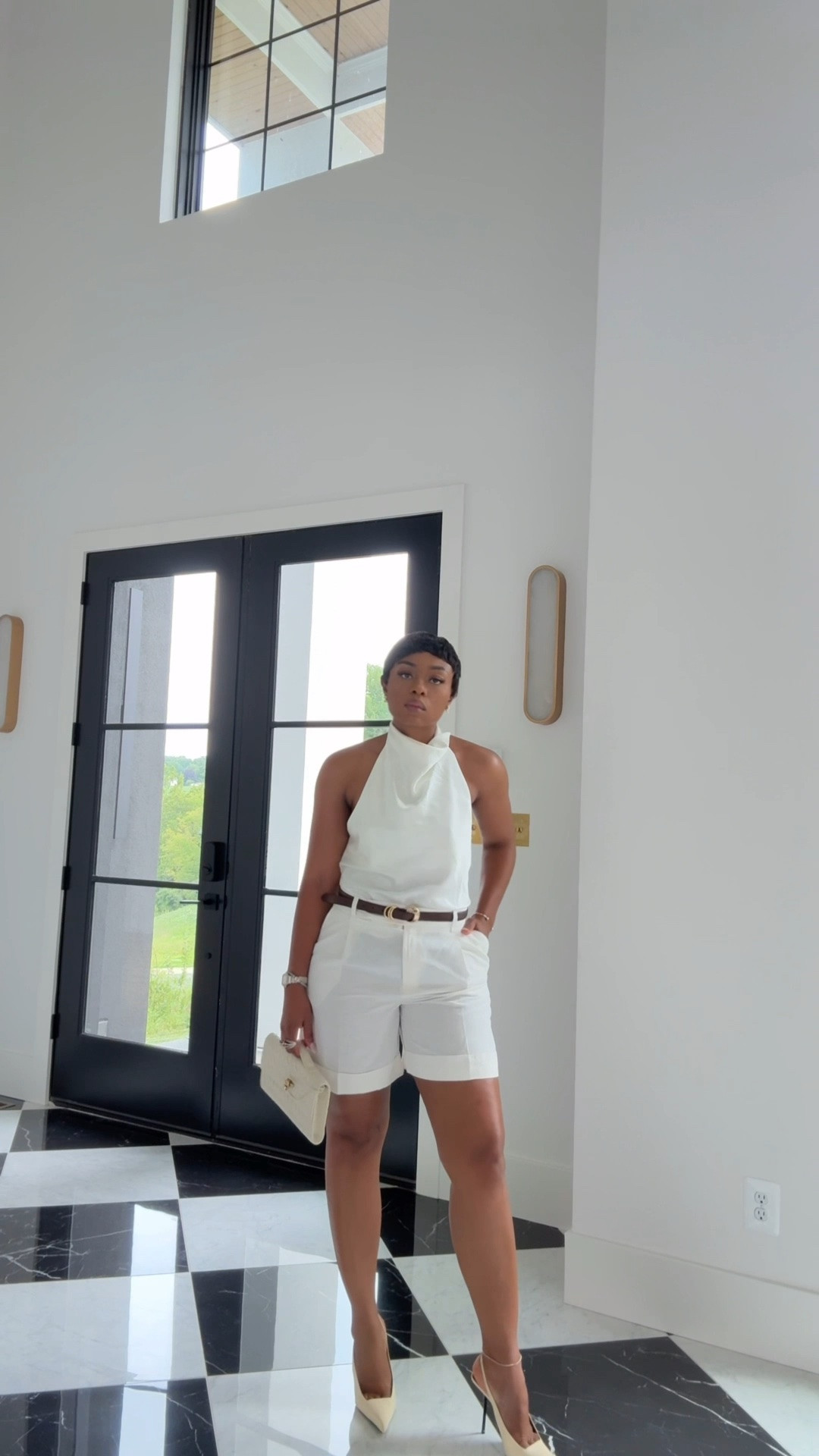 Monochromatic summer white for a date night 🤍

Short in size 6
Top in size small
Shoes are old Saint Laurent

#LTKootd #LTKOver40 #LTKxMadewell