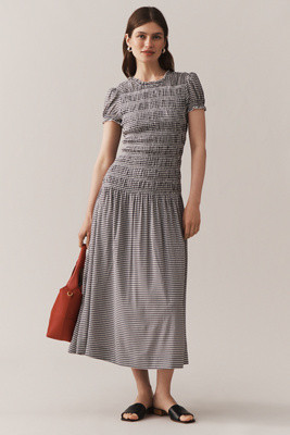 Reformation Kiria Puff-Sleeve Smocked A-Line Maxi Dress | Anthropologie (US)