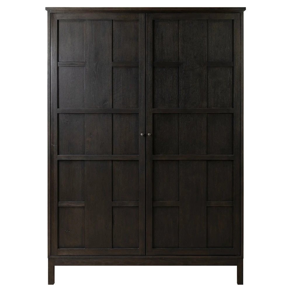 Constance Rustic Lodge Smoked Black Oak Cabinet | Kathy Kuo Home