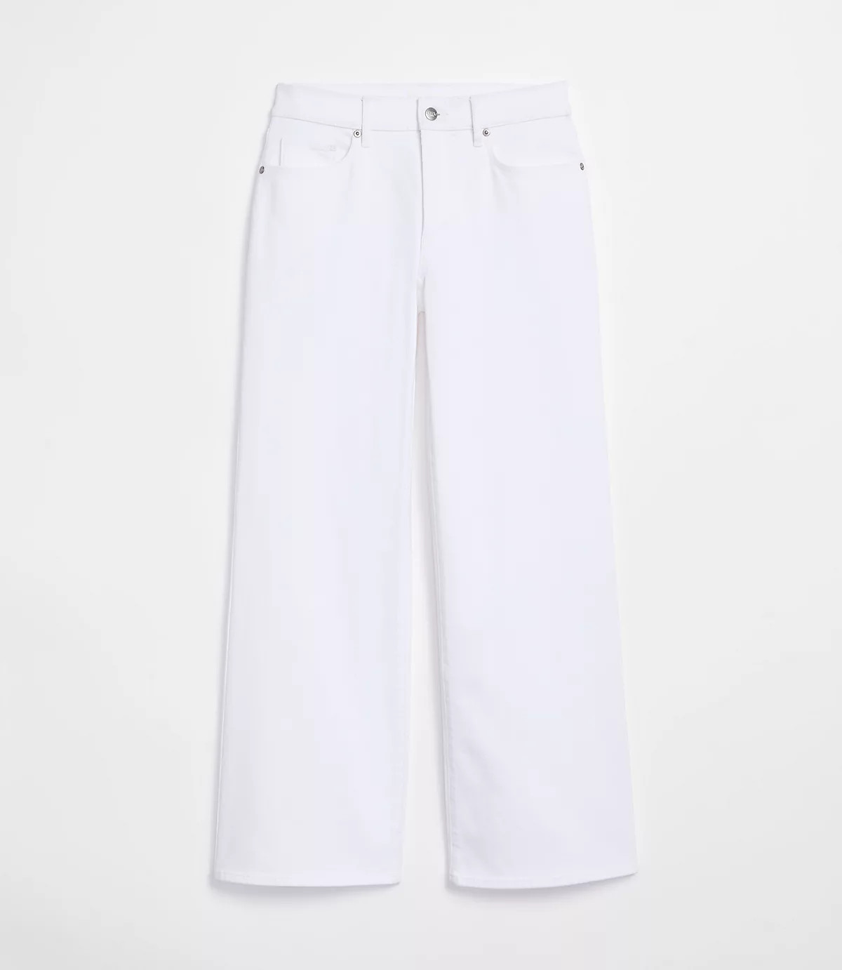 Rivete Mid Rise Wide Leg Jeans in White | LOFT