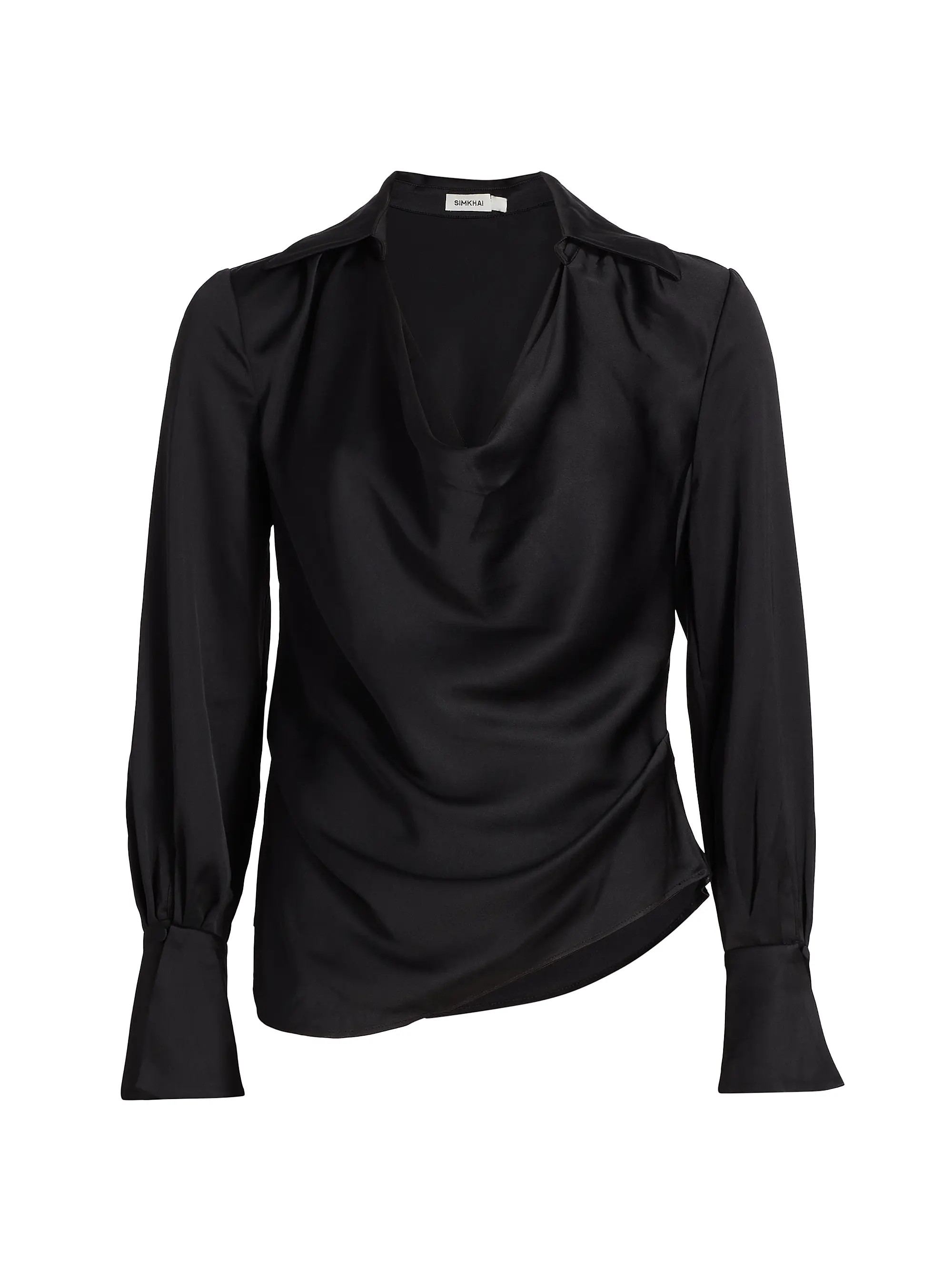 Symone Long-Sleeve Cowl Neck Top | Saks Fifth Avenue