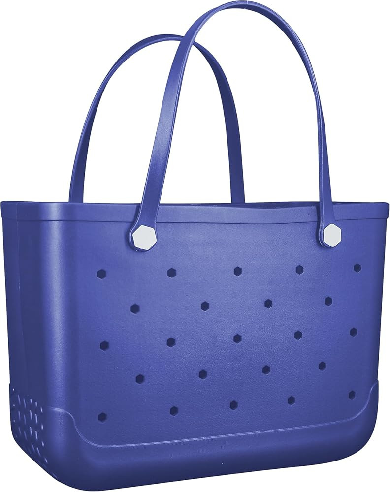 Large Rubber Beach Bag, Waterproof Travel Tote bag for Women Outdoor Beach Tote Washable Big Bag ... | Amazon (US)