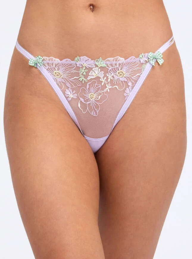 Heather Embroidered Thong | Boux Avenue | Boux Avenue (UK)