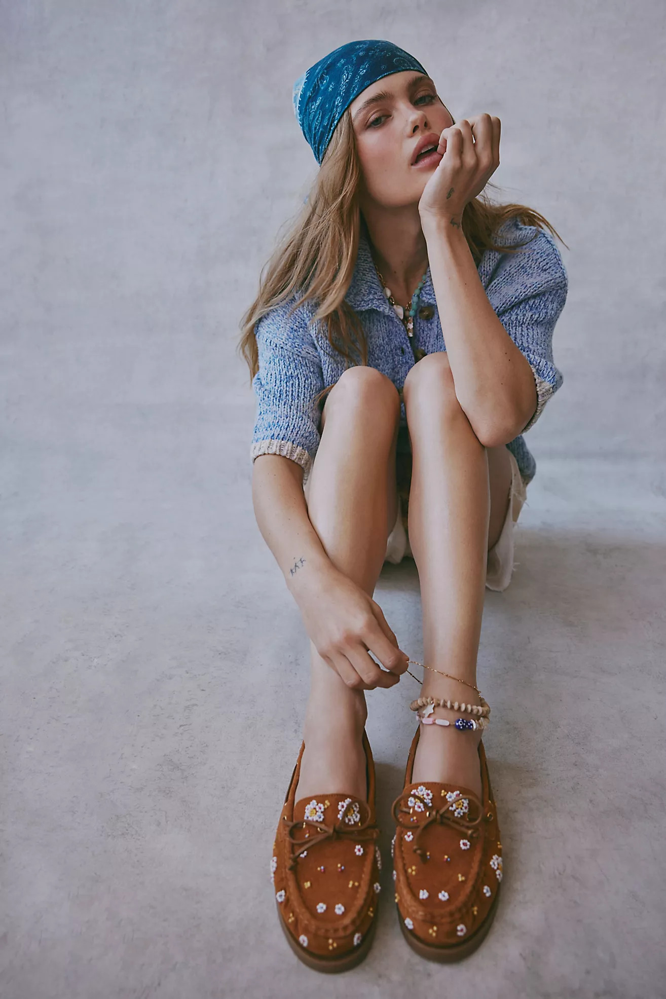 Sandy Seed Bead Boat Shoes | Free People (Global - UK&FR Excluded)