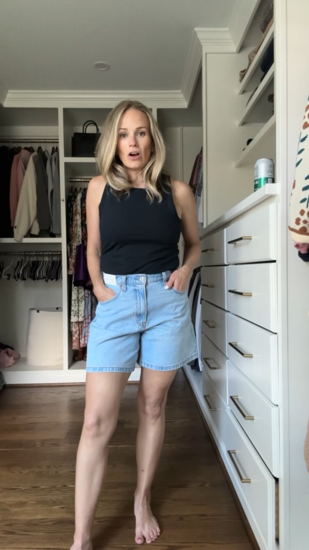 The Abercrombie jean shorts this year are SO GOOD. These are the High Rise Loose shorts and they fit TTS (I have a 27 and i went up 1 size for postpartum). This is NOT the Curve Love fit. 

#LTKstyletip #LTKfindsunder100 #LTKSeasonal