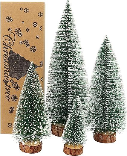 Bottle Brush Trees, Christmas Decor, Small Christmas Trees for Tabletop, Christmas Decorations In... | Amazon (US)