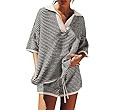 Tankaneo Womens Sweater Set 2 Piece Outfits Oversized 3/4 Sleeve V Neck Knit Tops High Waisted Sh... | Amazon (US)